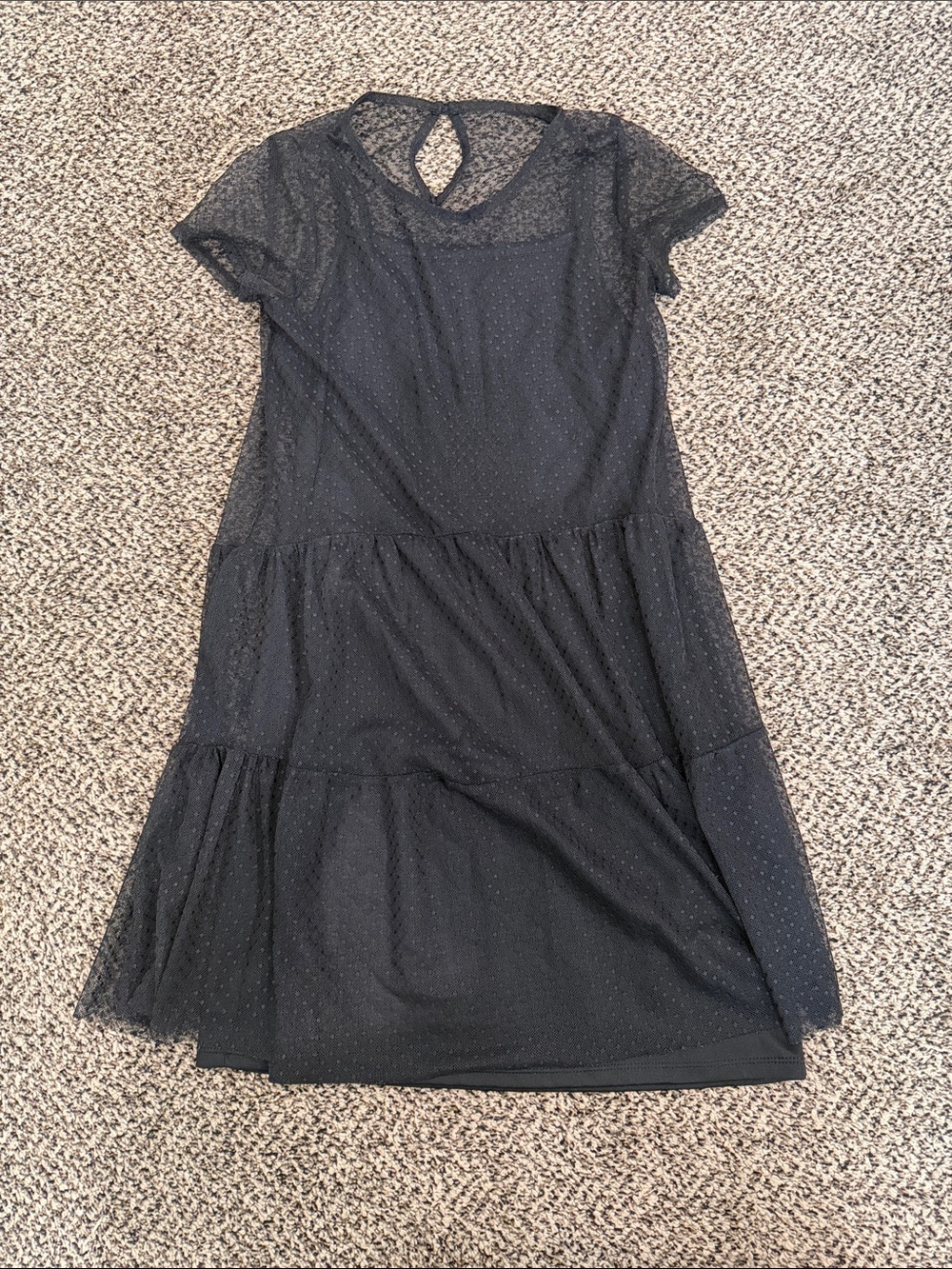 Girls' Black Layered Tulle Dress